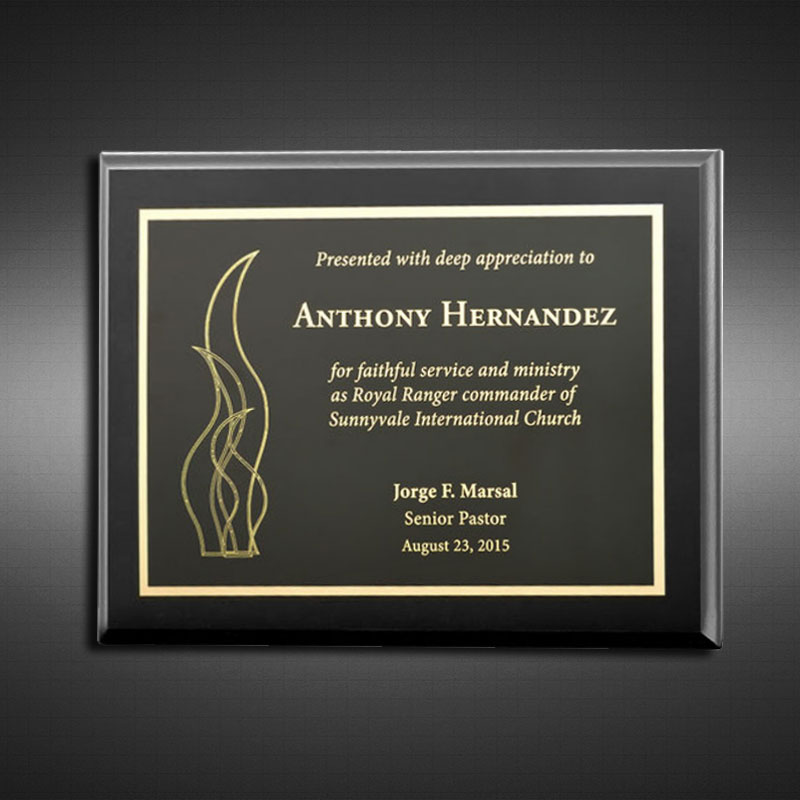 Black Finish Economy plaque