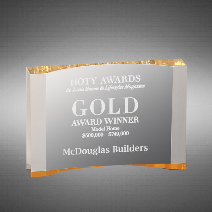 Gold MezzaLuna Crescent Acrylic