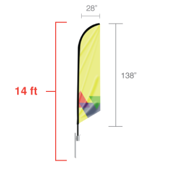 14 ft tall feather angled flag