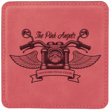 PINK Square Leatherette Coaster