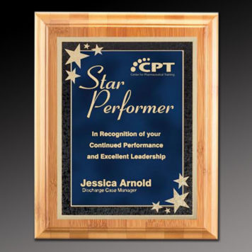 Starburst Bamboo Plaque Blue