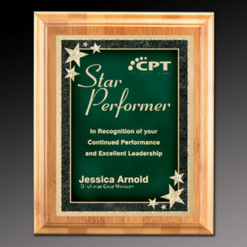 Starburst Bamboo Plaque Green