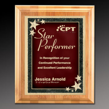 Starburst Bamboo Plaque Red