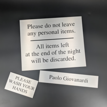 sample of engraved signs