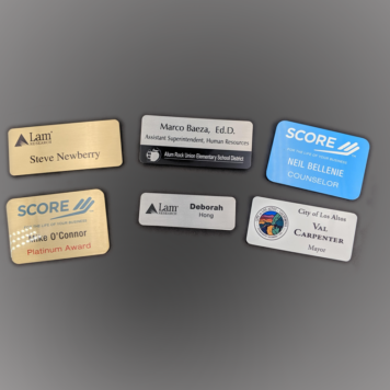 Metal Name badges in color