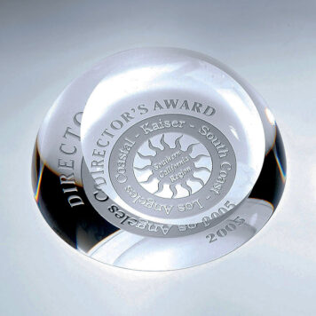 Slant Dome Crystal Paperweight