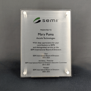 Our Davenport Plaque can be customized to any size. An acrylic backing with a floating acrylic cover. Printed in color on a silver aluminum background. A sleek and modern look.